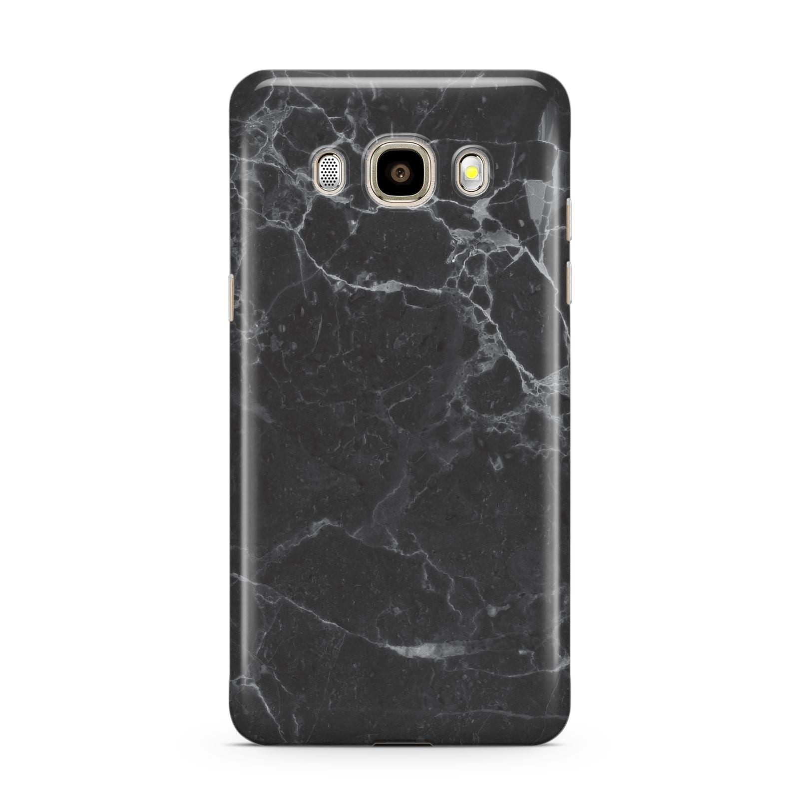 Faux Marble Effect Black Samsung Galaxy J7 2016 Case on gold phone