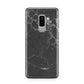 Faux Marble Effect Black Samsung Galaxy S9 Plus Case on Silver phone