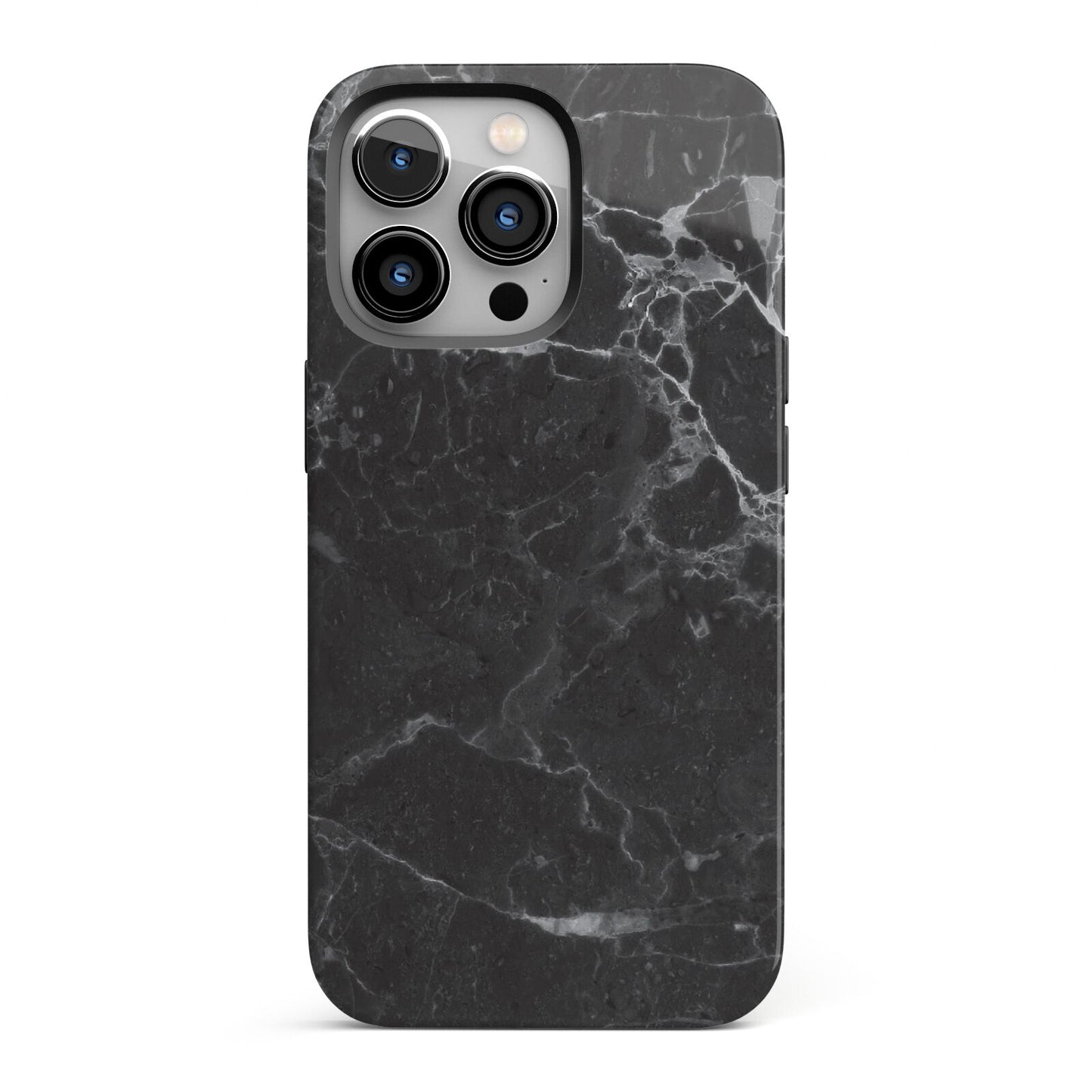 Faux Marble Effect Black iPhone 13 Pro Full Wrap 3D Tough Case