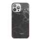 Faux Marble Effect Black iPhone 13 Pro Max TPU Impact Case with Pink Edges