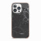 Faux Marble Effect Black iPhone 13 Pro TPU Impact Case with Pink Edges