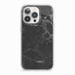 Faux Marble Effect Black iPhone 13 Pro TPU Impact Case with White Edges