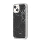 Faux Marble Effect Black iPhone 14 Clear Tough Case Starlight Angled Image