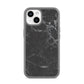 Faux Marble Effect Black iPhone 14 Clear Tough Case Starlight