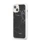 Faux Marble Effect Black iPhone 14 Plus Clear Tough Case Starlight Angled Image