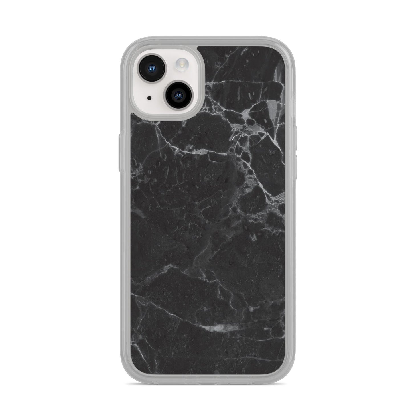 Faux Marble Effect Black iPhone 14 Plus Clear Tough Case Starlight