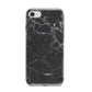 Faux Marble Effect Black iPhone 8 Bumper Case on Silver iPhone