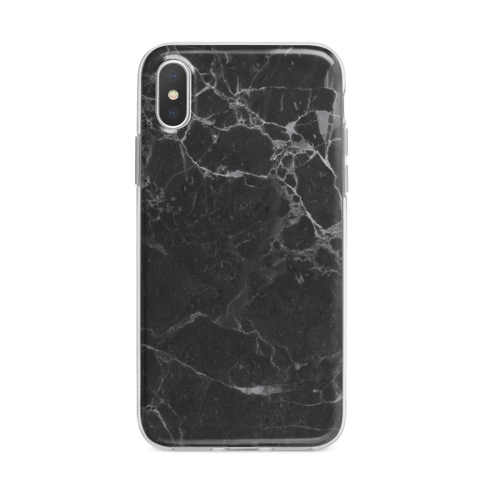 Faux Marble Effect Black iPhone X Bumper Case on Silver iPhone Alternative Image 1