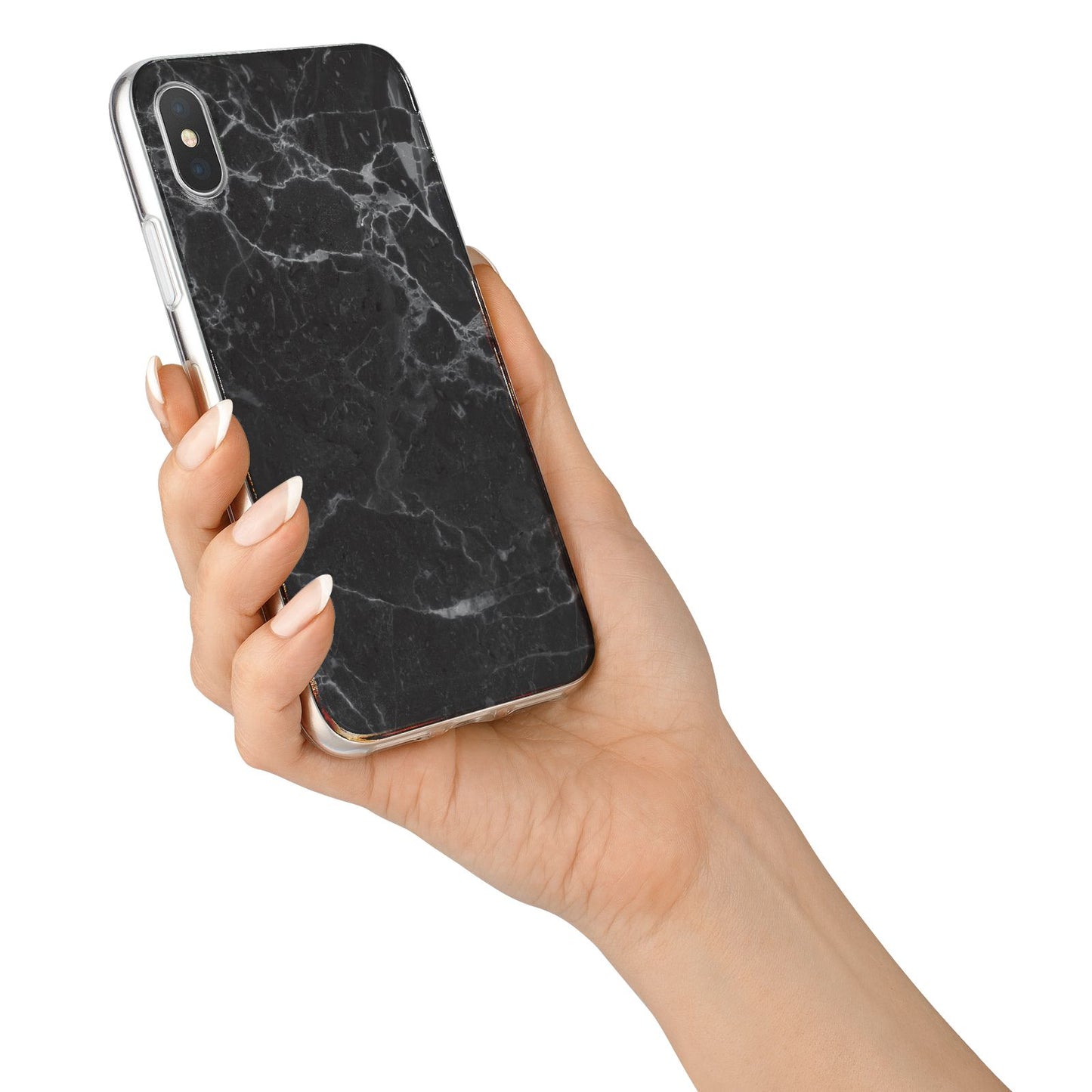 Faux Marble Effect Black iPhone X Bumper Case on Silver iPhone Alternative Image 2