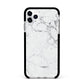 Faux Marble Effect Grey White Apple iPhone 11 Pro Max in Silver with Black Impact Case