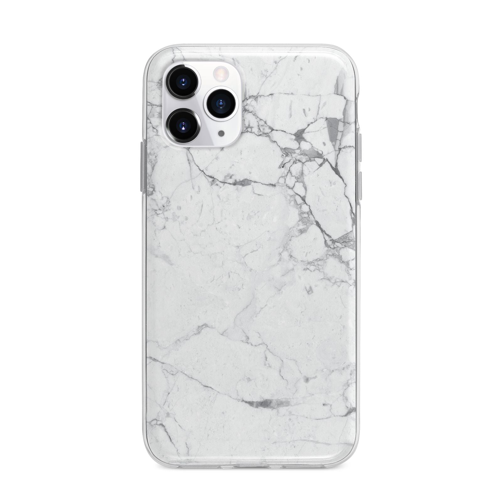 Faux Marble Effect Grey White Apple iPhone 11 Pro in Silver with Bumper Case