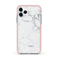 Faux Marble Effect Grey White Apple iPhone 11 Pro in Silver with Pink Impact Case