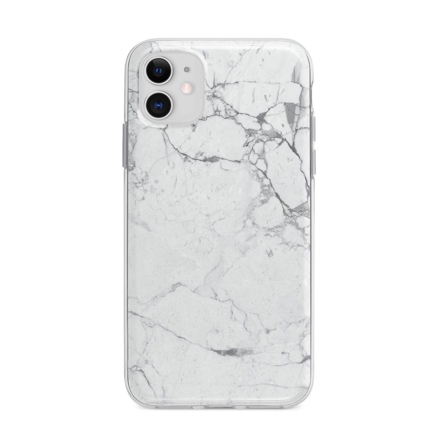 Faux Marble Effect Grey White Apple iPhone 11 in White with Bumper Case