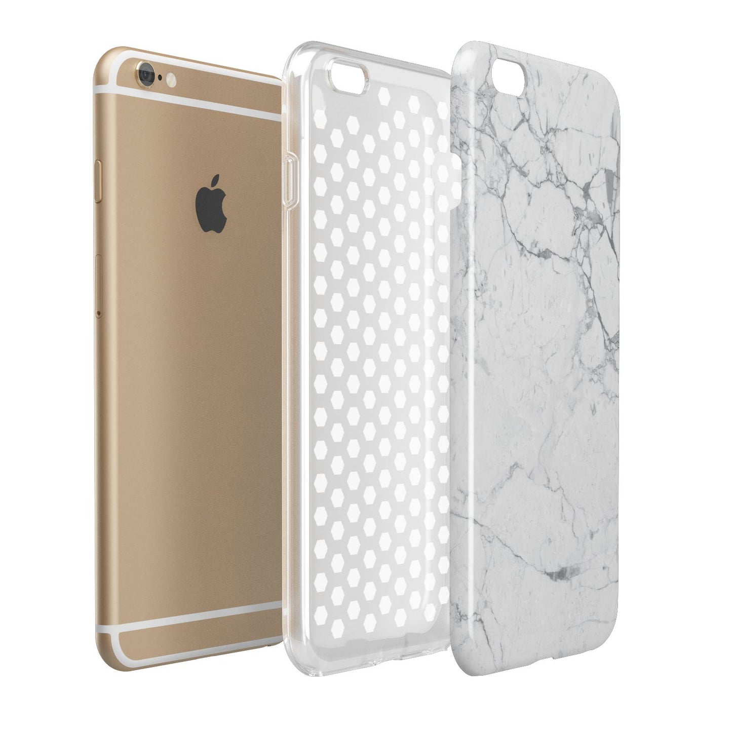 Faux Marble Effect Grey White Apple iPhone 6 Plus 3D Tough Case
