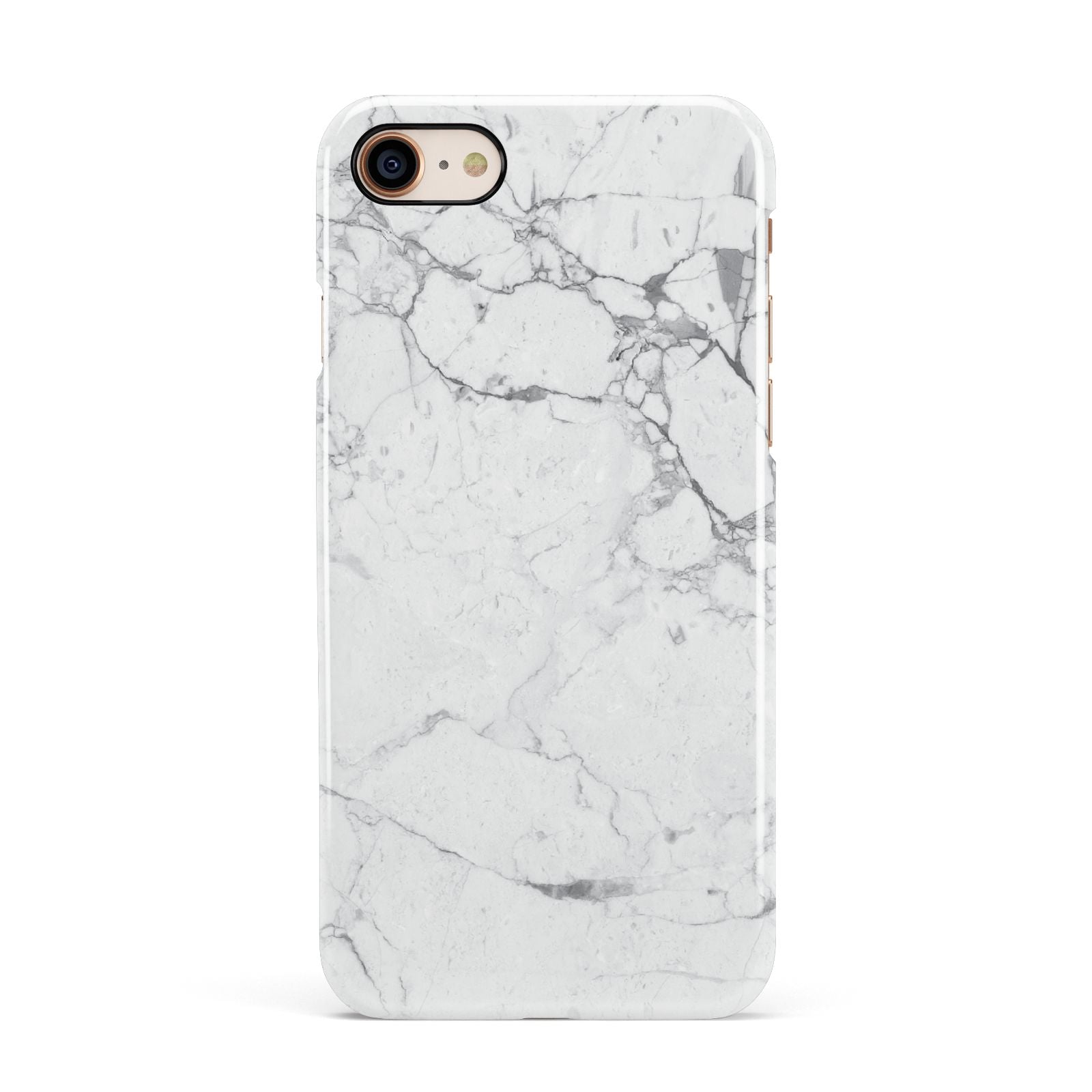Faux Marble Effect Grey White Apple iPhone 7 8 3D Snap Case