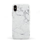 Faux Marble Effect Grey White Apple iPhone XS 3D Tough