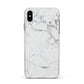 Faux Marble Effect Grey White Apple iPhone Xs Max Impact Case White Edge on Black Phone