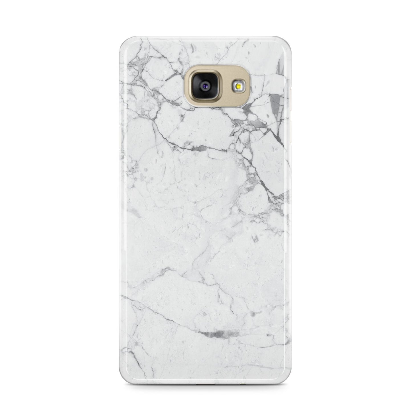 Faux Marble Effect Grey White Samsung Galaxy A9 2016 Case on gold phone