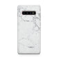 Faux Marble Effect Grey White Samsung Galaxy S10 Plus Case