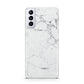 Faux Marble Effect Grey White Samsung S21 Plus Phone Case