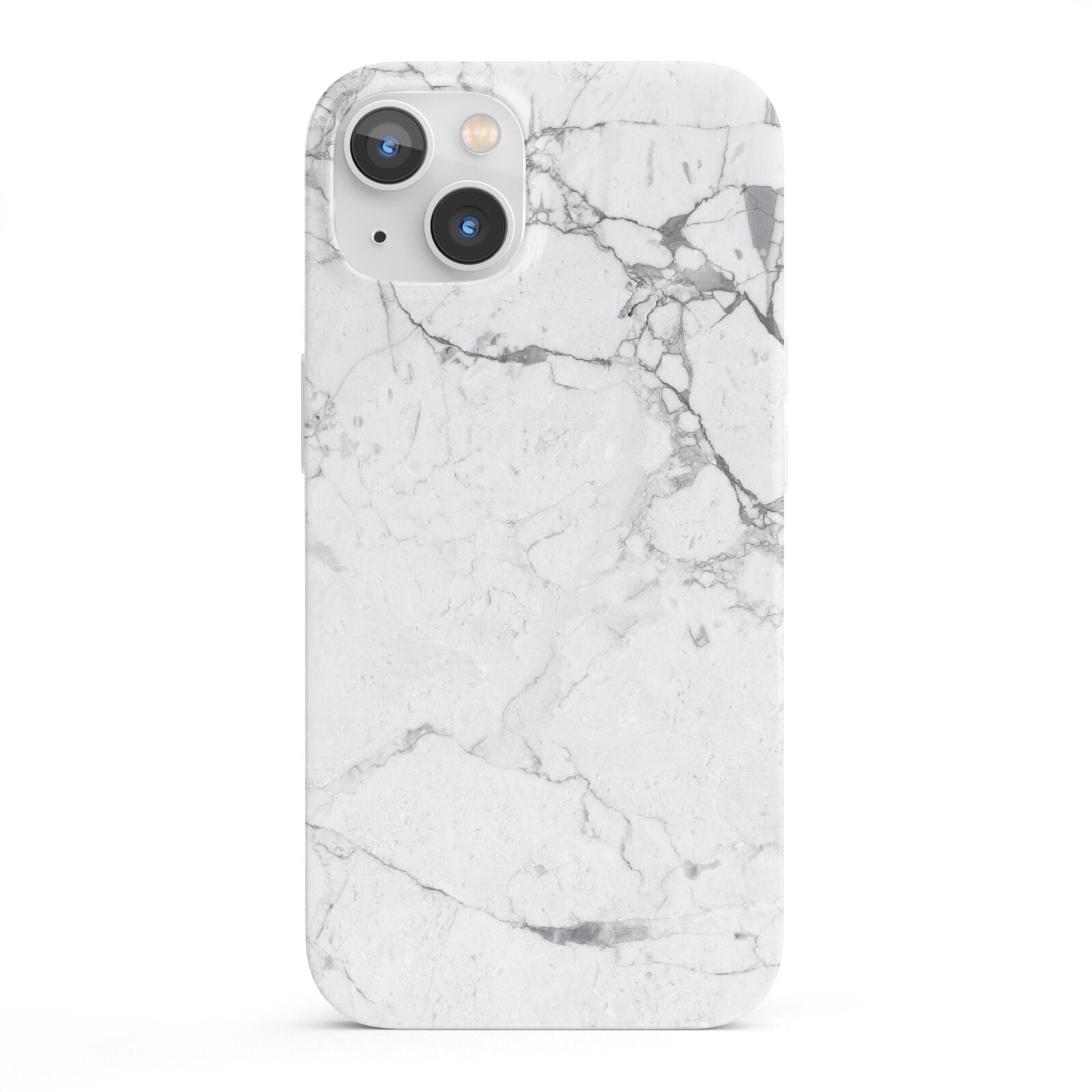 Faux Marble Effect Grey White iPhone 13 Full Wrap 3D Snap Case