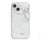 Faux Marble Effect Grey White iPhone 13 Mini TPU Impact Case with White Edges