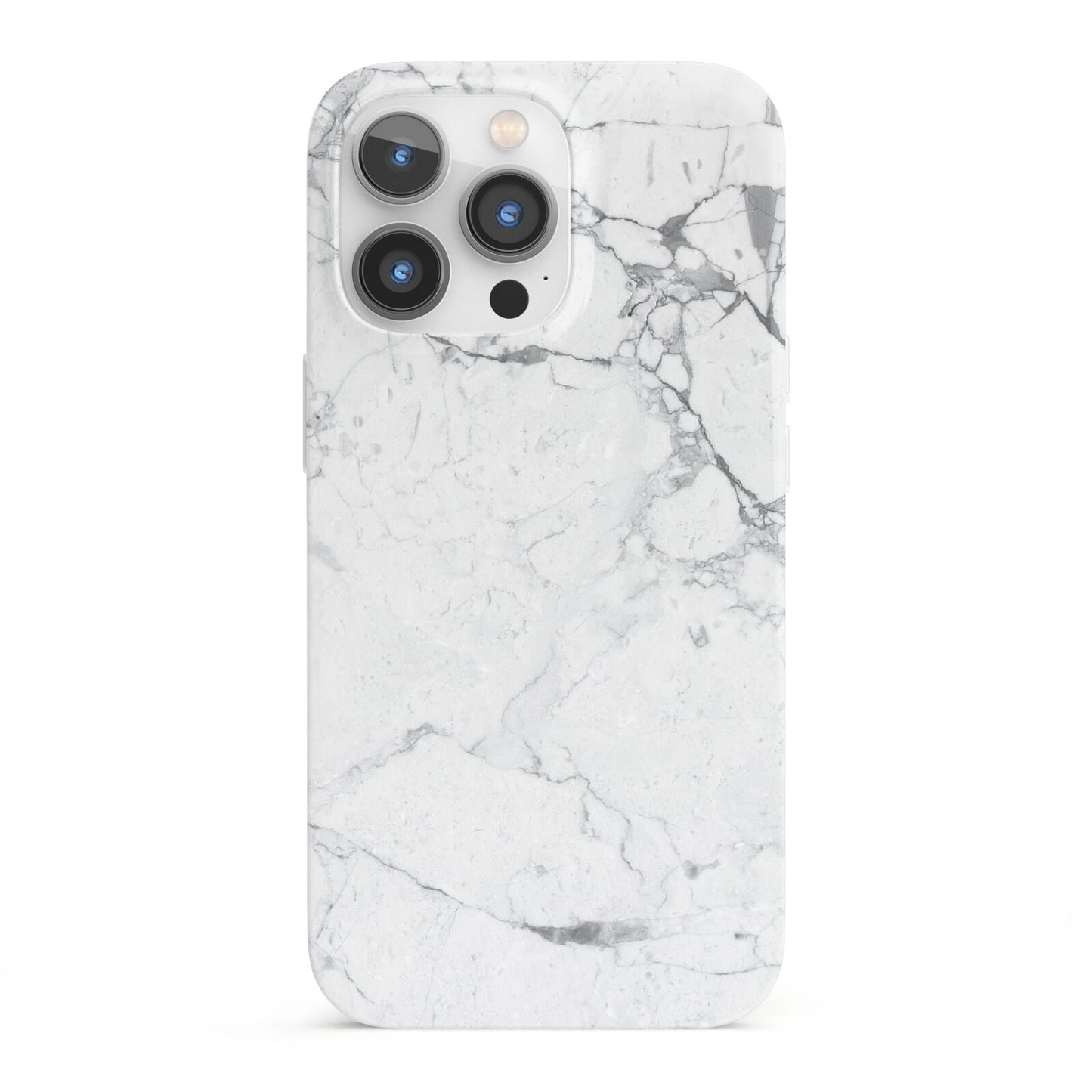 Faux Marble Effect Grey White iPhone 13 Pro Full Wrap 3D Snap Case