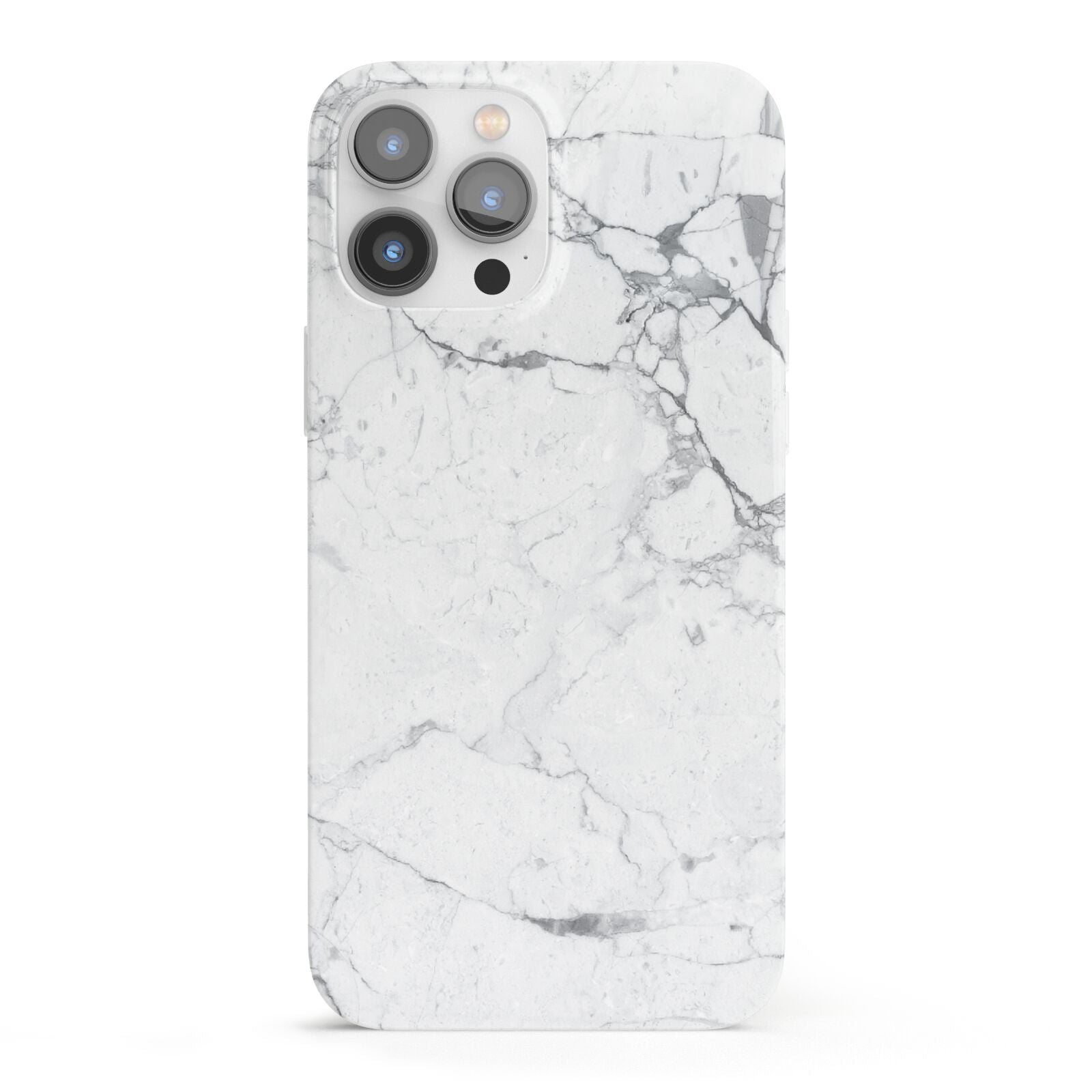 Faux Marble Effect Grey White iPhone 13 Pro Max Full Wrap 3D Snap Case