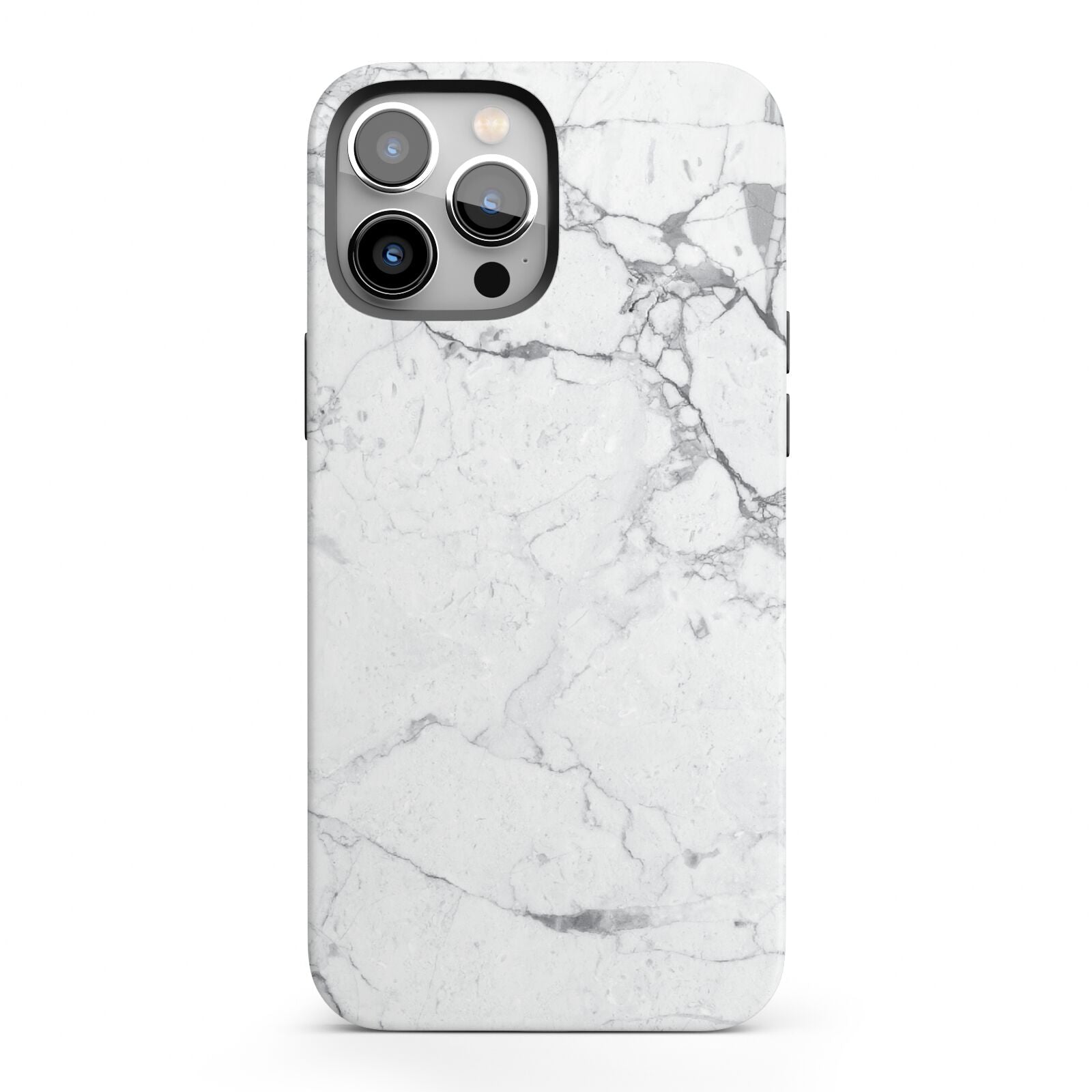 Faux Marble Effect Grey White iPhone 13 Pro Max Full Wrap 3D Tough Case