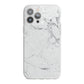 Faux Marble Effect Grey White iPhone 13 Pro Max TPU Impact Case with White Edges