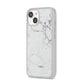Faux Marble Effect Grey White iPhone 14 Clear Tough Case Starlight Angled Image