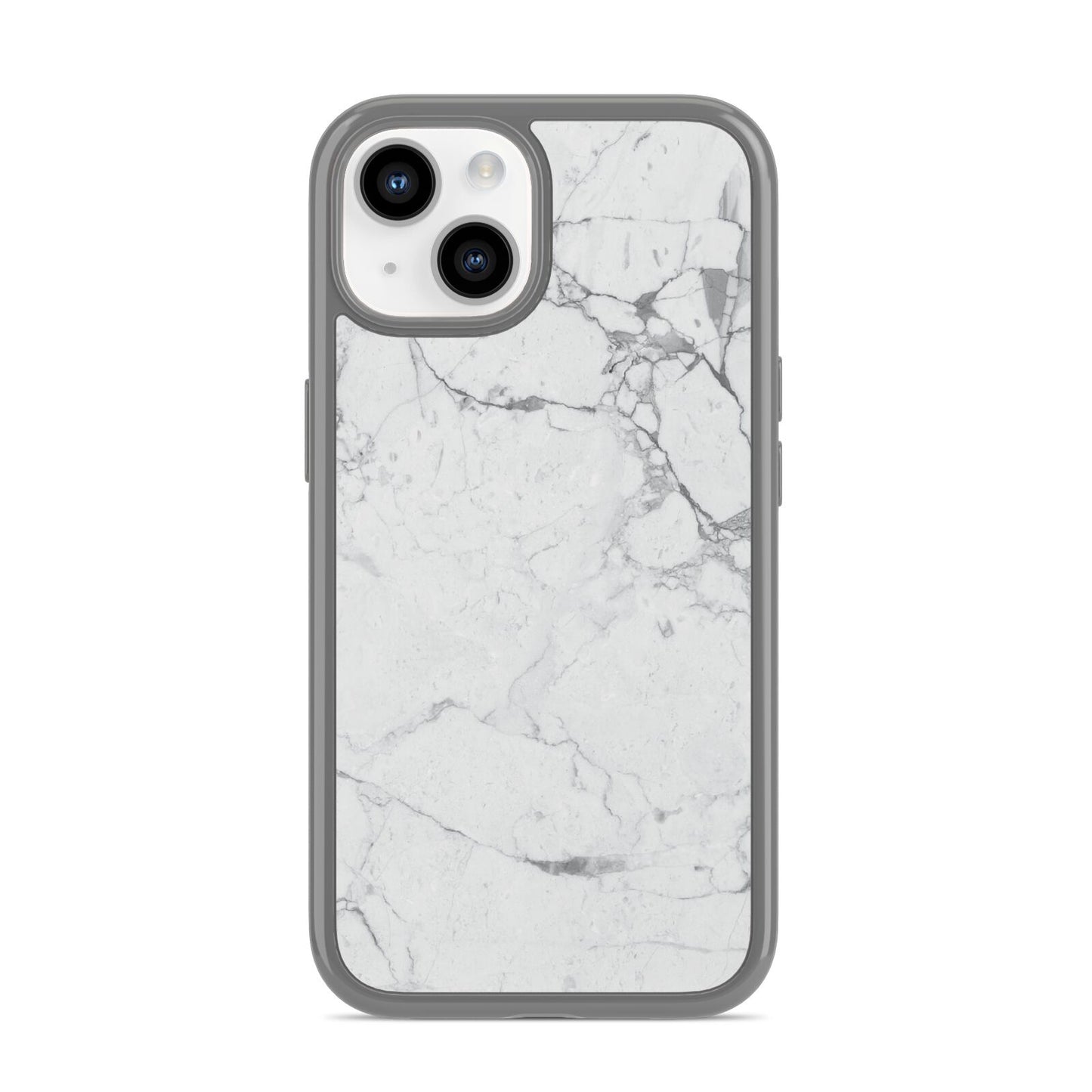 Faux Marble Effect Grey White iPhone 14 Clear Tough Case Starlight