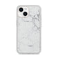 Faux Marble Effect Grey White iPhone 14 Glitter Tough Case Starlight