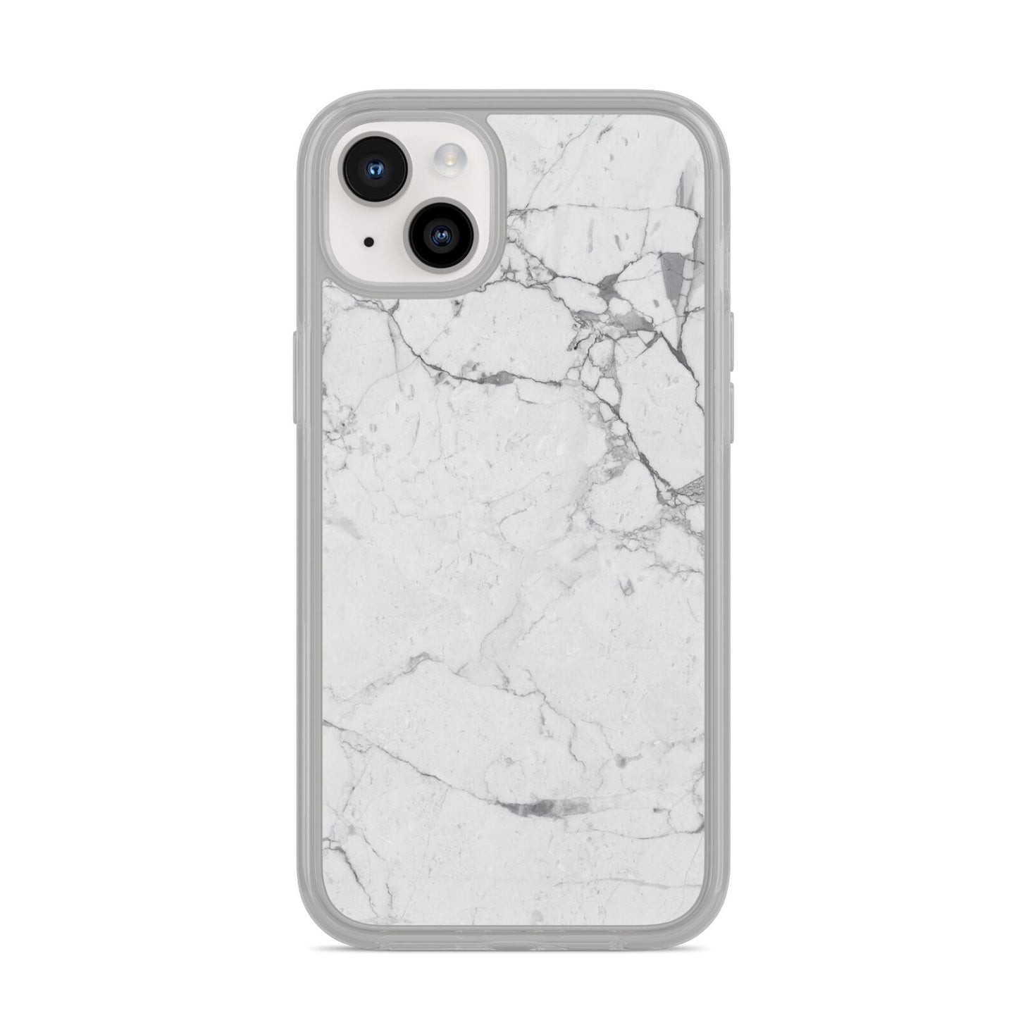 Faux Marble Effect Grey White iPhone 14 Plus Clear Tough Case Starlight