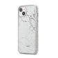 Faux Marble Effect Grey White iPhone 14 Plus Glitter Tough Case Starlight Angled Image
