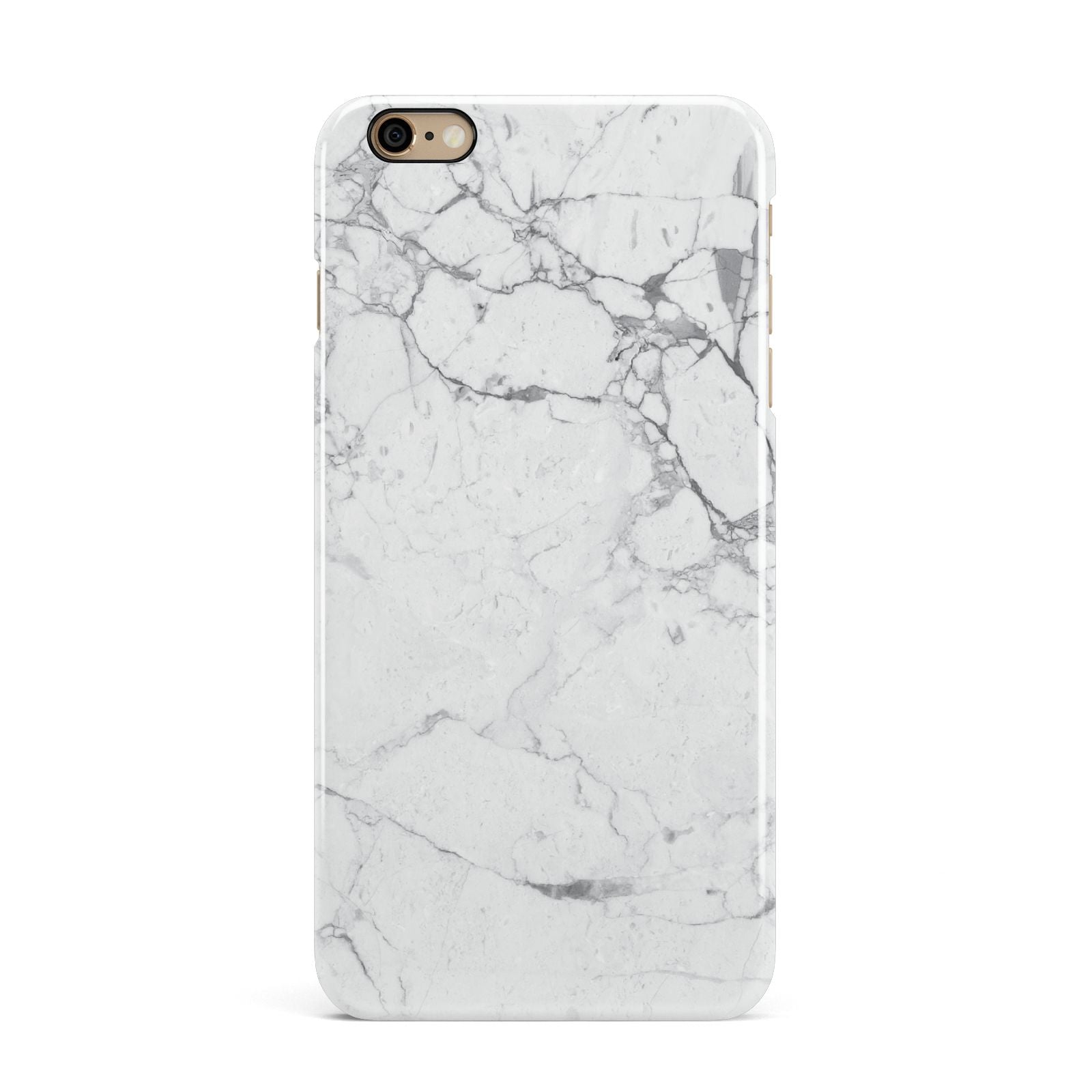 Faux Marble Effect Grey White iPhone 6 Plus 3D Snap Case on Gold Phone