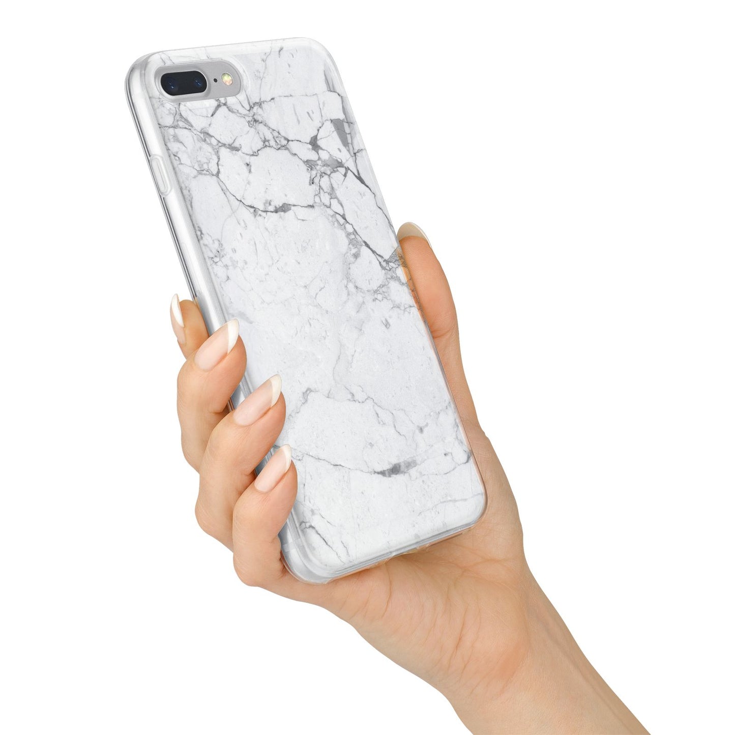 Faux Marble Effect Grey White iPhone 7 Plus Bumper Case on Silver iPhone Alternative Image
