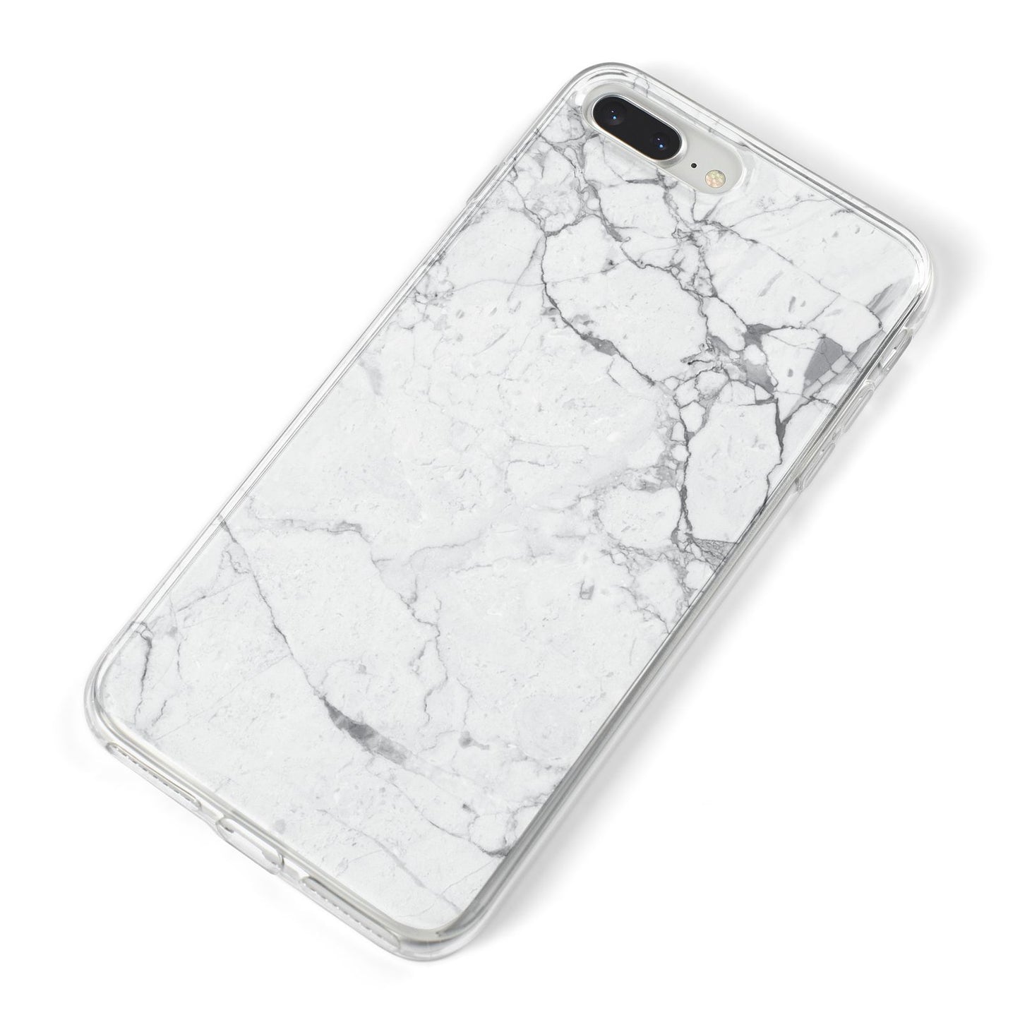Faux Marble Effect Grey White iPhone 8 Plus Bumper Case on Silver iPhone Alternative Image