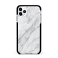 Faux Marble Effect Italian Apple iPhone 11 Pro Max in Silver with Black Impact Case