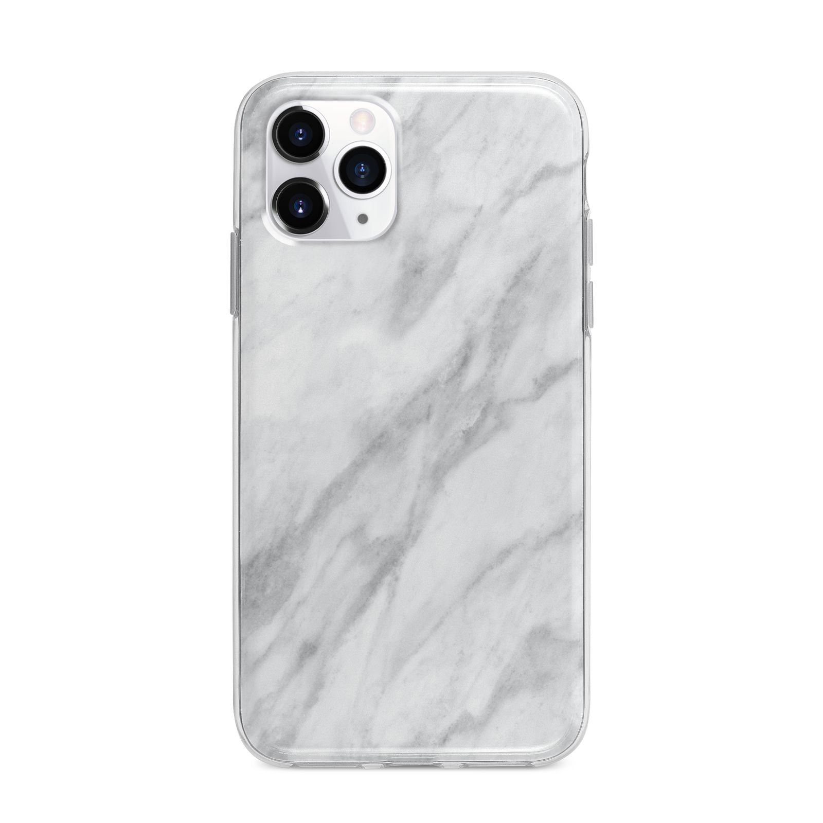 Faux Marble Effect Italian Apple iPhone 11 Pro Max in Silver with Bumper Case