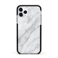 Faux Marble Effect Italian Apple iPhone 11 Pro in Silver with Black Impact Case