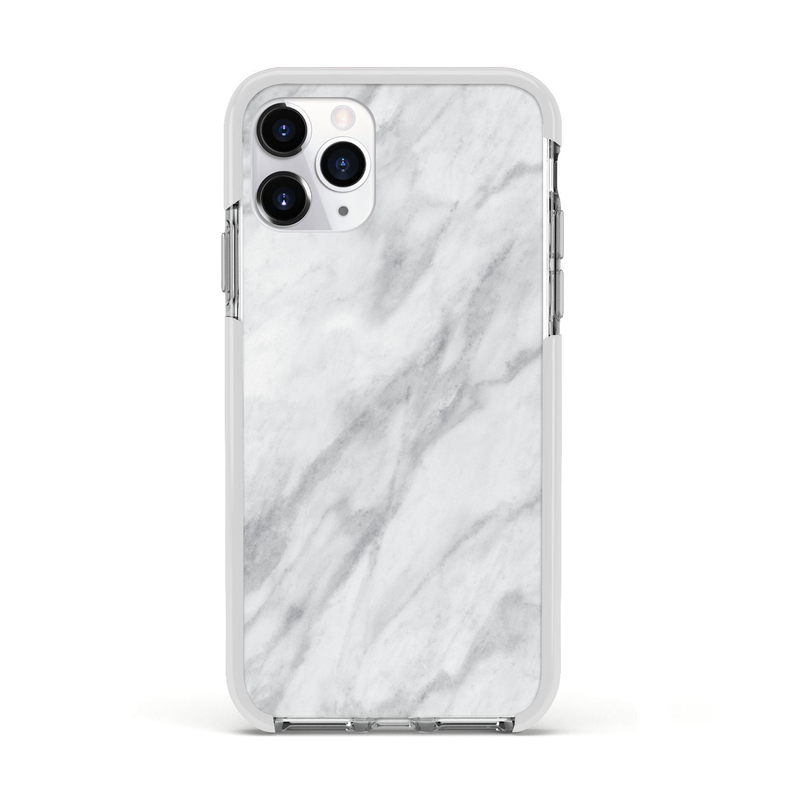 Faux Marble Effect Italian Apple iPhone 11 Pro in Silver with White Impact Case