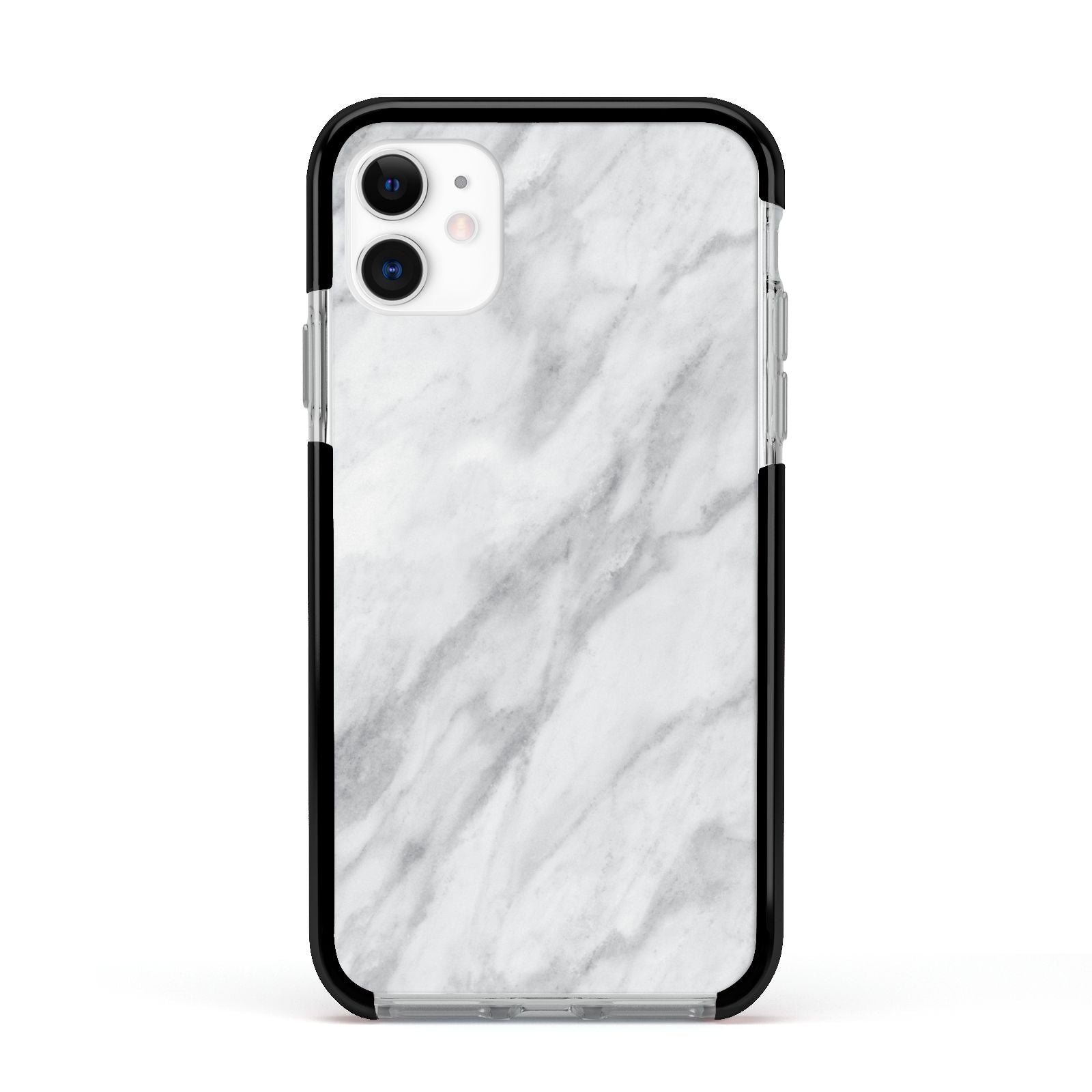 Faux Marble Effect Italian Apple iPhone 11 in White with Black Impact Case