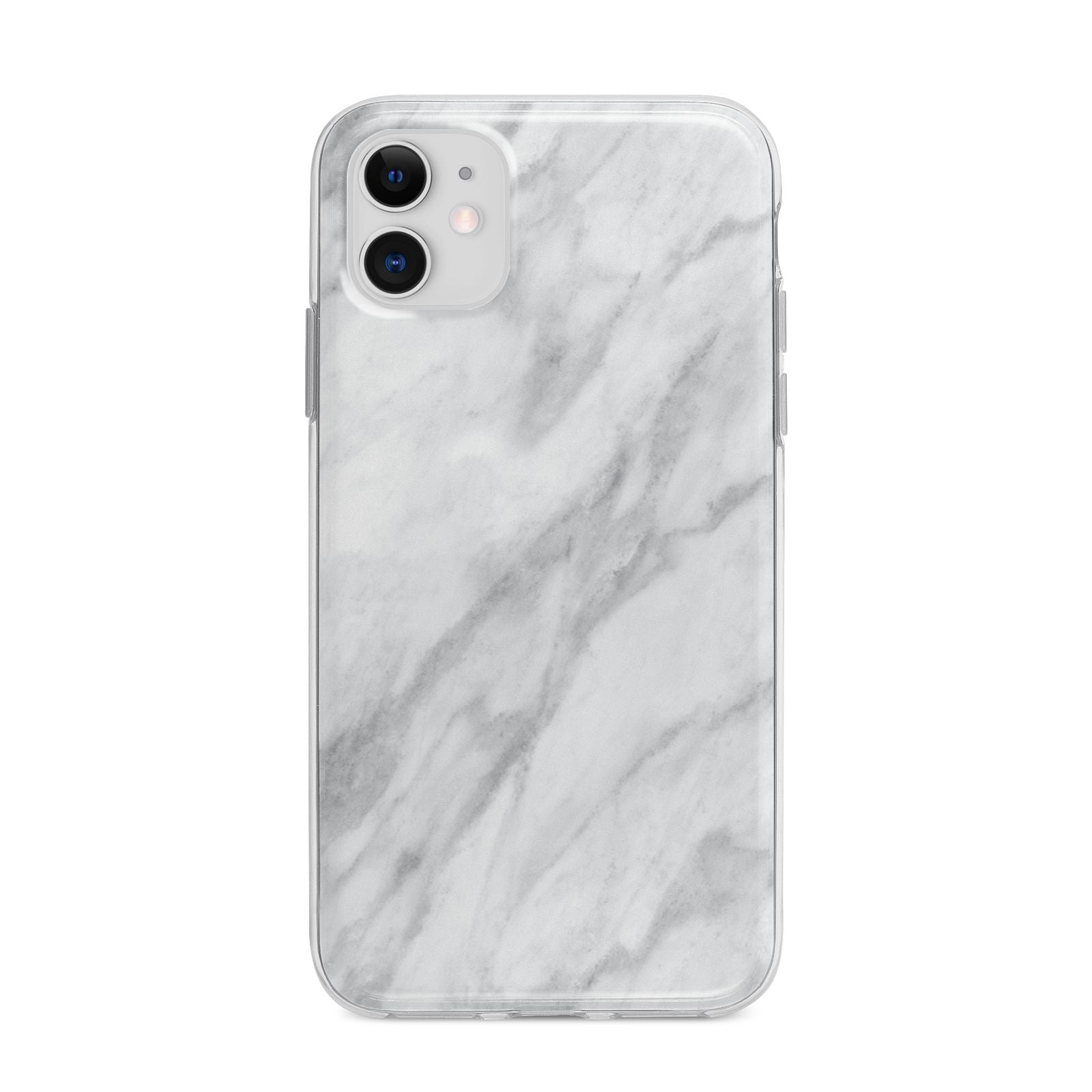 Faux Marble Effect Italian Apple iPhone 11 in White with Bumper Case