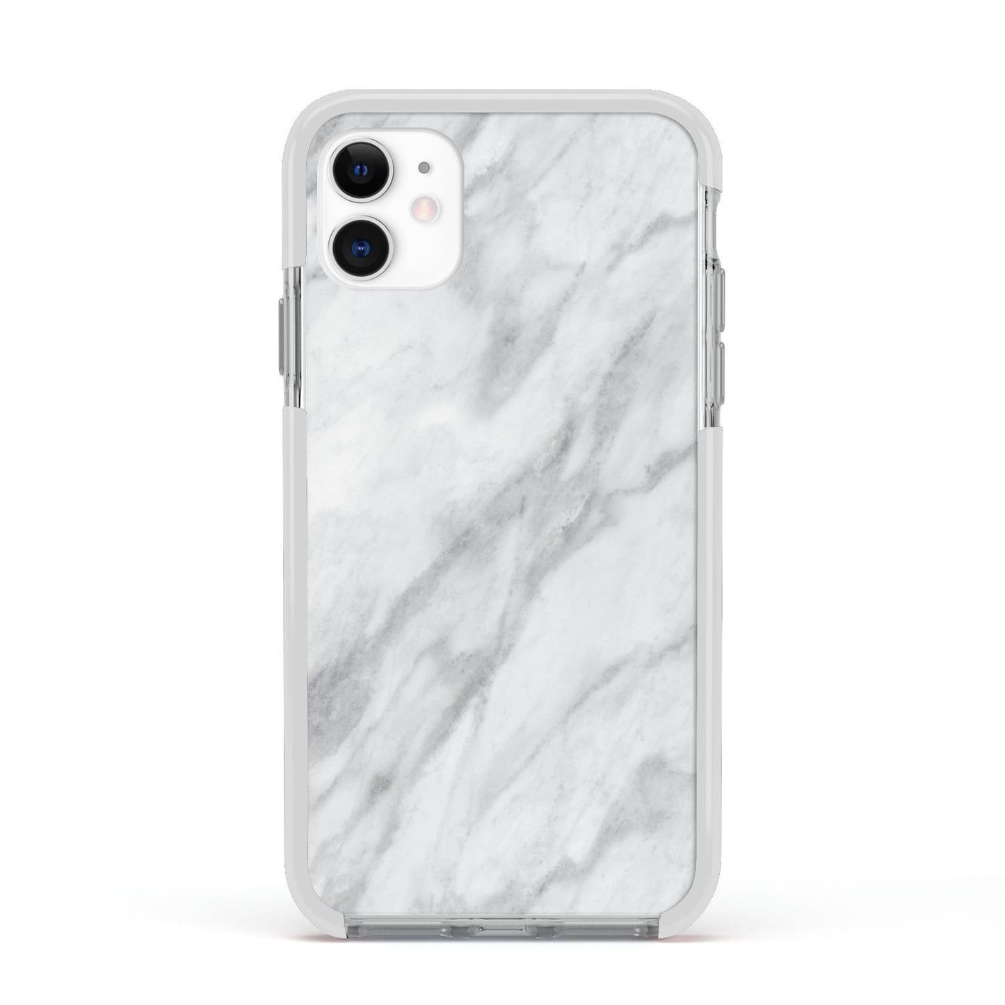 Faux Marble Effect Italian Apple iPhone 11 in White with White Impact Case