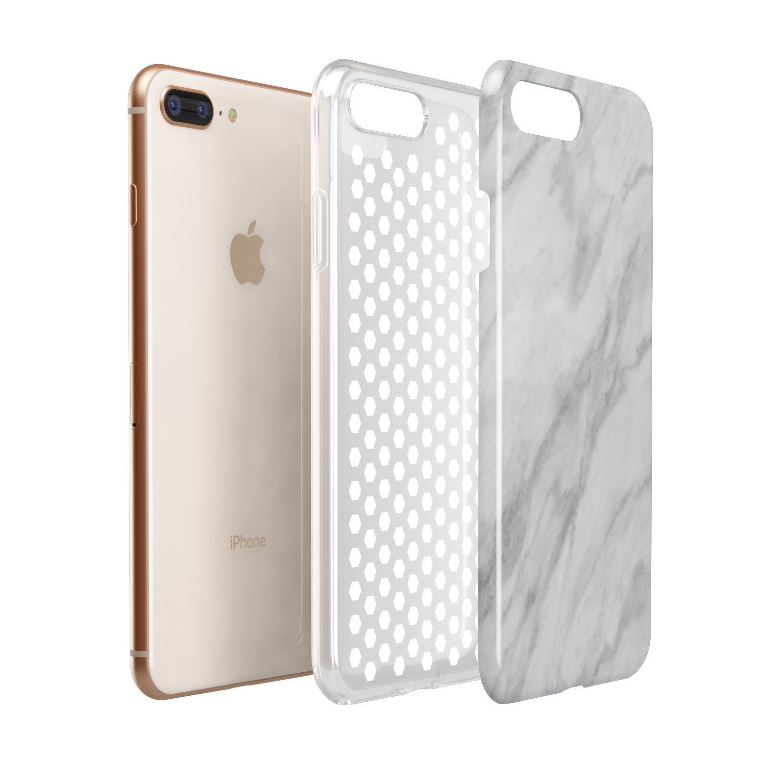 Faux Marble Effect Italian Apple iPhone 7 8 Plus 3D Tough Case Expanded View