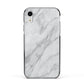 Faux Marble Effect Italian Apple iPhone XR Impact Case Black Edge on Silver Phone