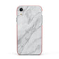 Faux Marble Effect Italian Apple iPhone XR Impact Case Pink Edge on Silver Phone