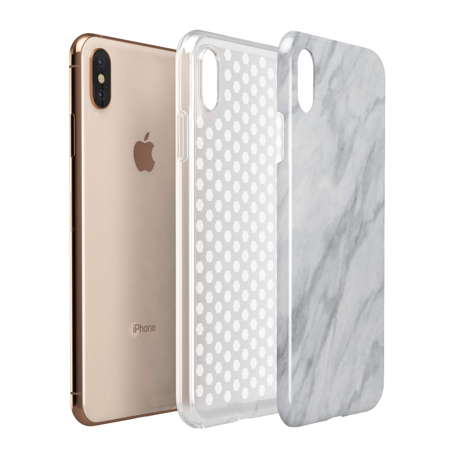 Faux Marble Effect Italian Apple iPhone Xs Max 3D Tough Case Expanded View