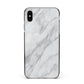 Faux Marble Effect Italian Apple iPhone Xs Max Impact Case Black Edge on Silver Phone